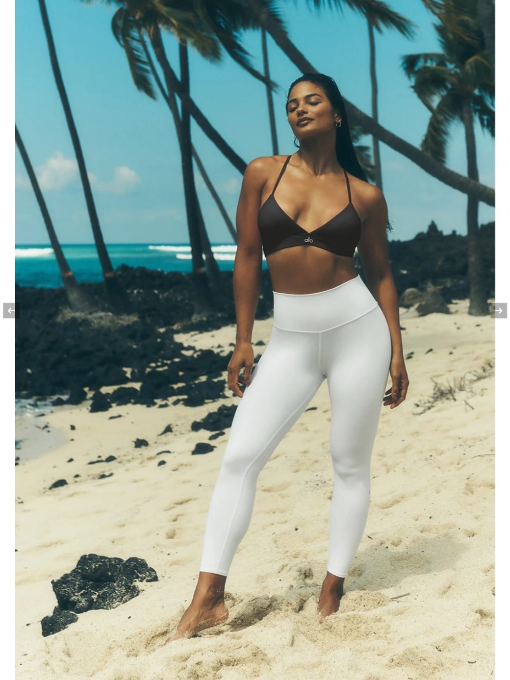 NWT ALO Yoga High-Waist White Airbrush 7/8 Leggings Medium